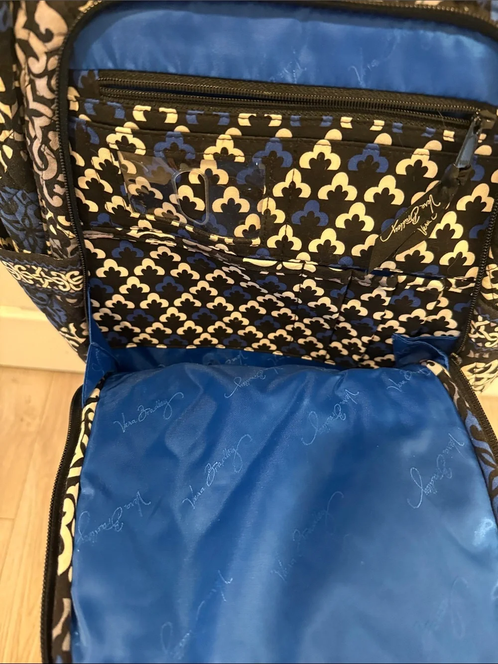 Vera Bradley Campus Backpack in the retired Canterberry Cobalt pattern